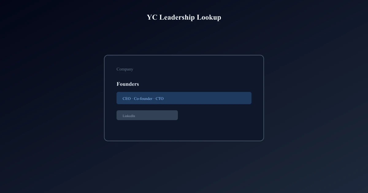 Who Runs This YC Company? CEO & Leadership Lookup — article cover